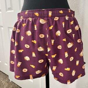 PINK Purple Coffee and Donut Print Pajama Pants